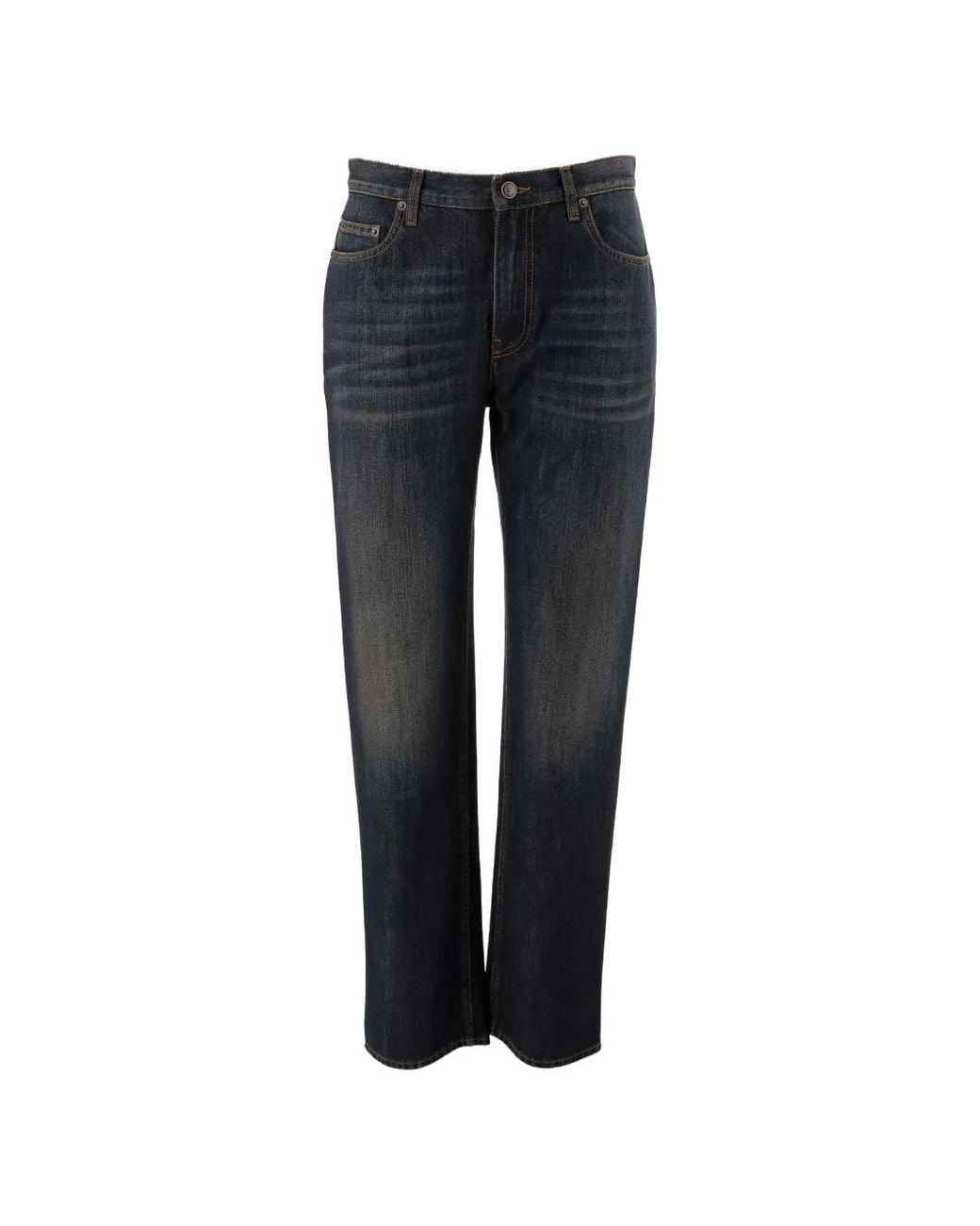 Burberry Blue Mid-Rise Straight Jeans