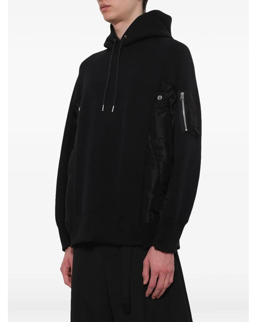 Sacai Blue Sponge Sweat Twill Hoodie for men