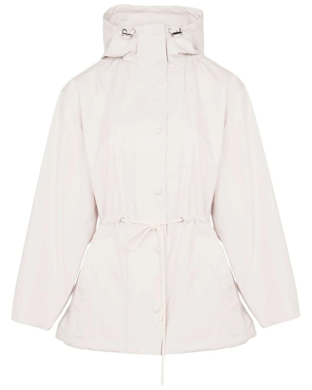 Yves Salomon White Hooded Parka Jacket