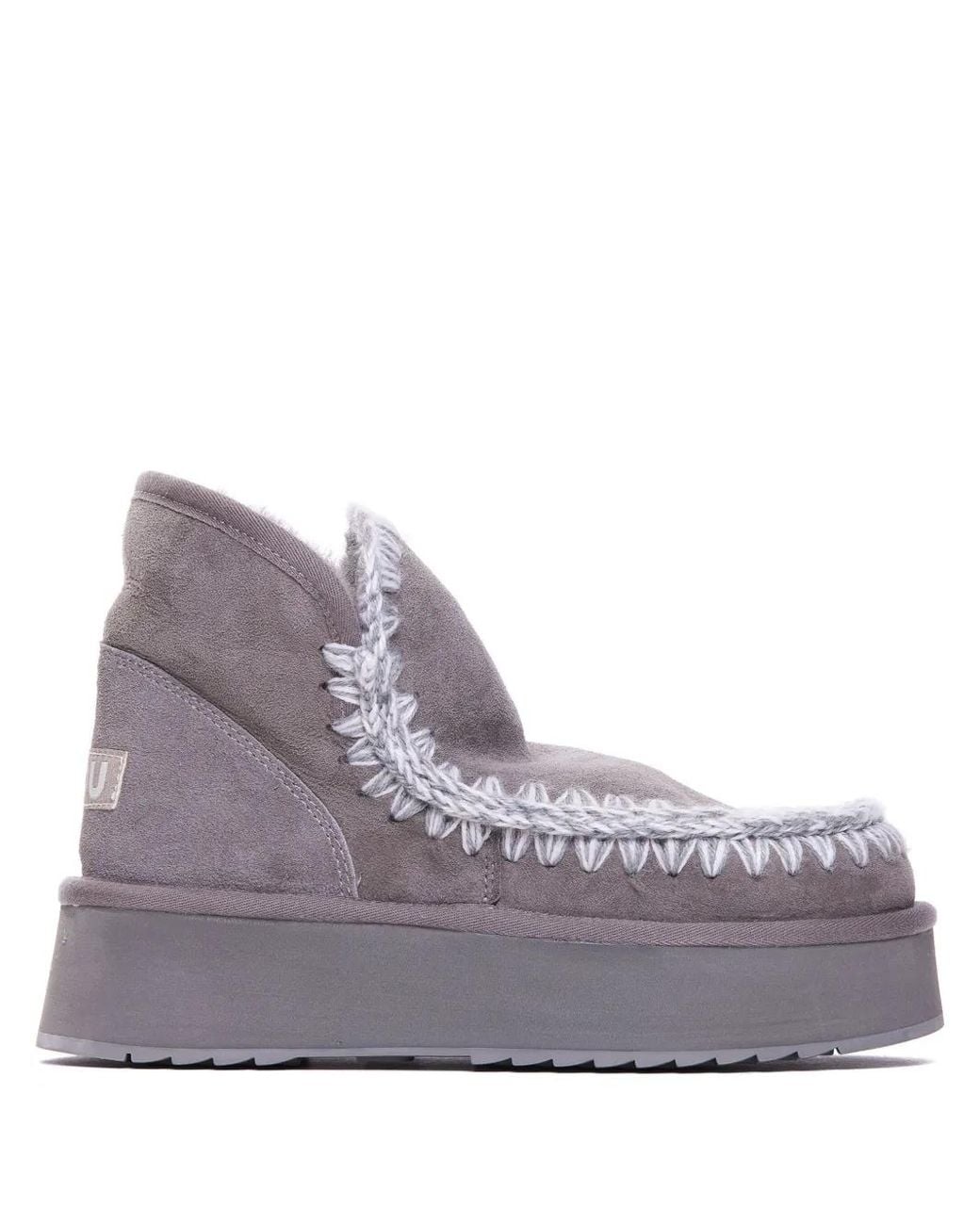 Mou Purple Braided-Edge Ankle Boots