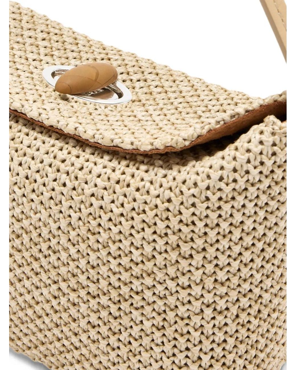 Christopher Esber White Mini Turnlock Raffia Tote Bag