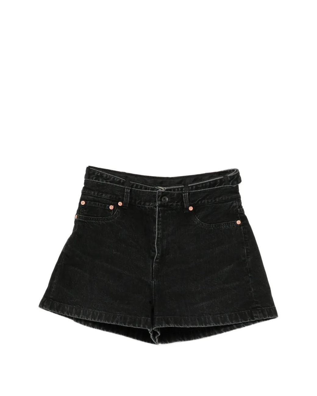 Sacai Black High-Waisted Denim Shorts