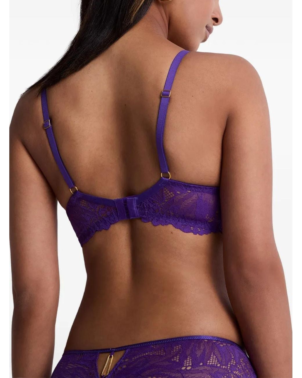 Aubade Purple Flowermania Floral-Lace Bra