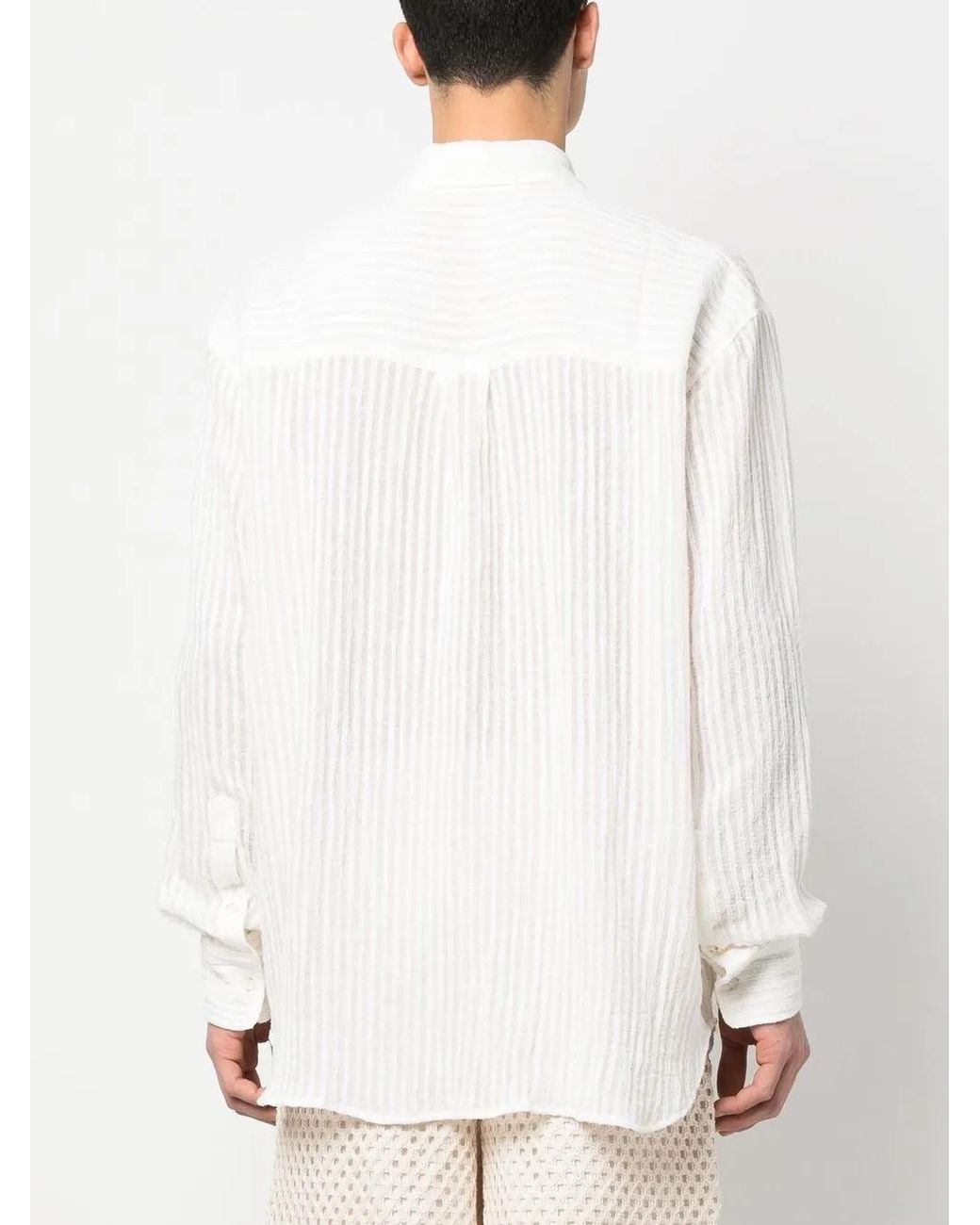 Camisa A Rayas Verticales Commas de hombre de color White