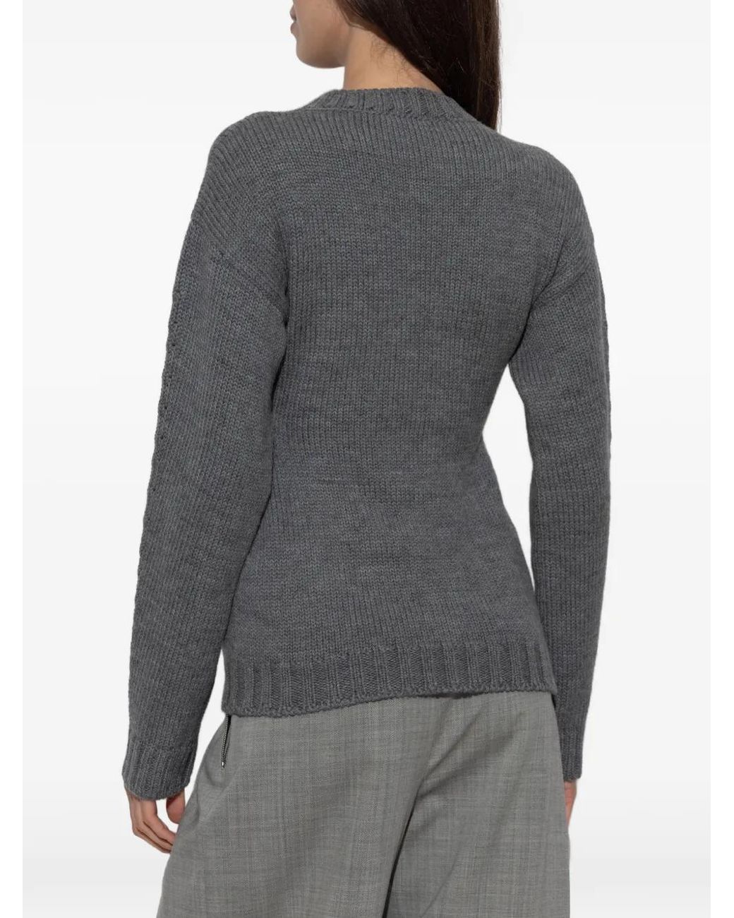 Jil Sander Gray Gerippter Pullunder