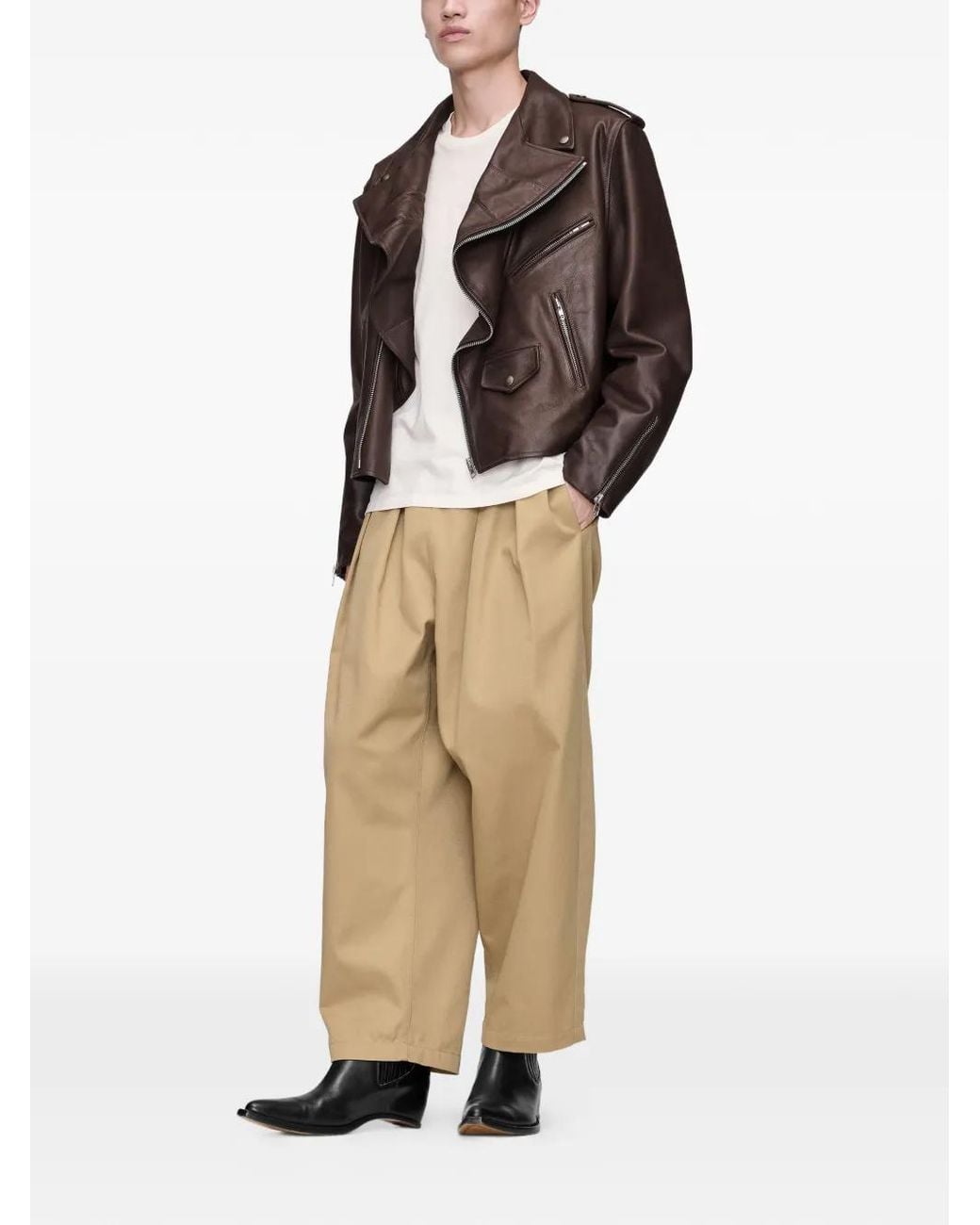 Maison Margiela Brown Leather Jacket for men