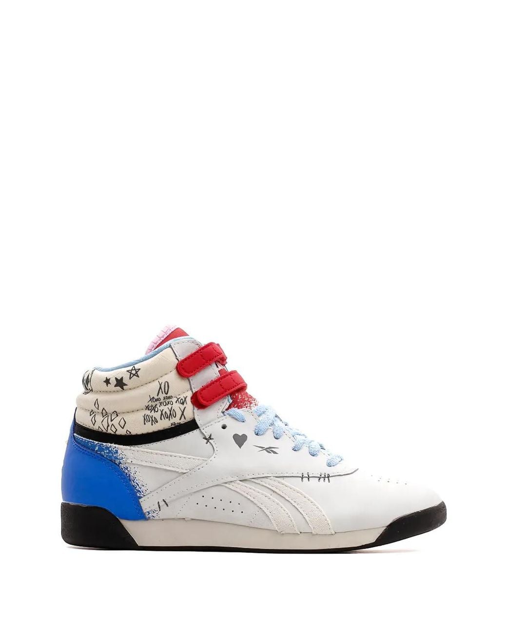 Reebok White Strap-Print Sneakers