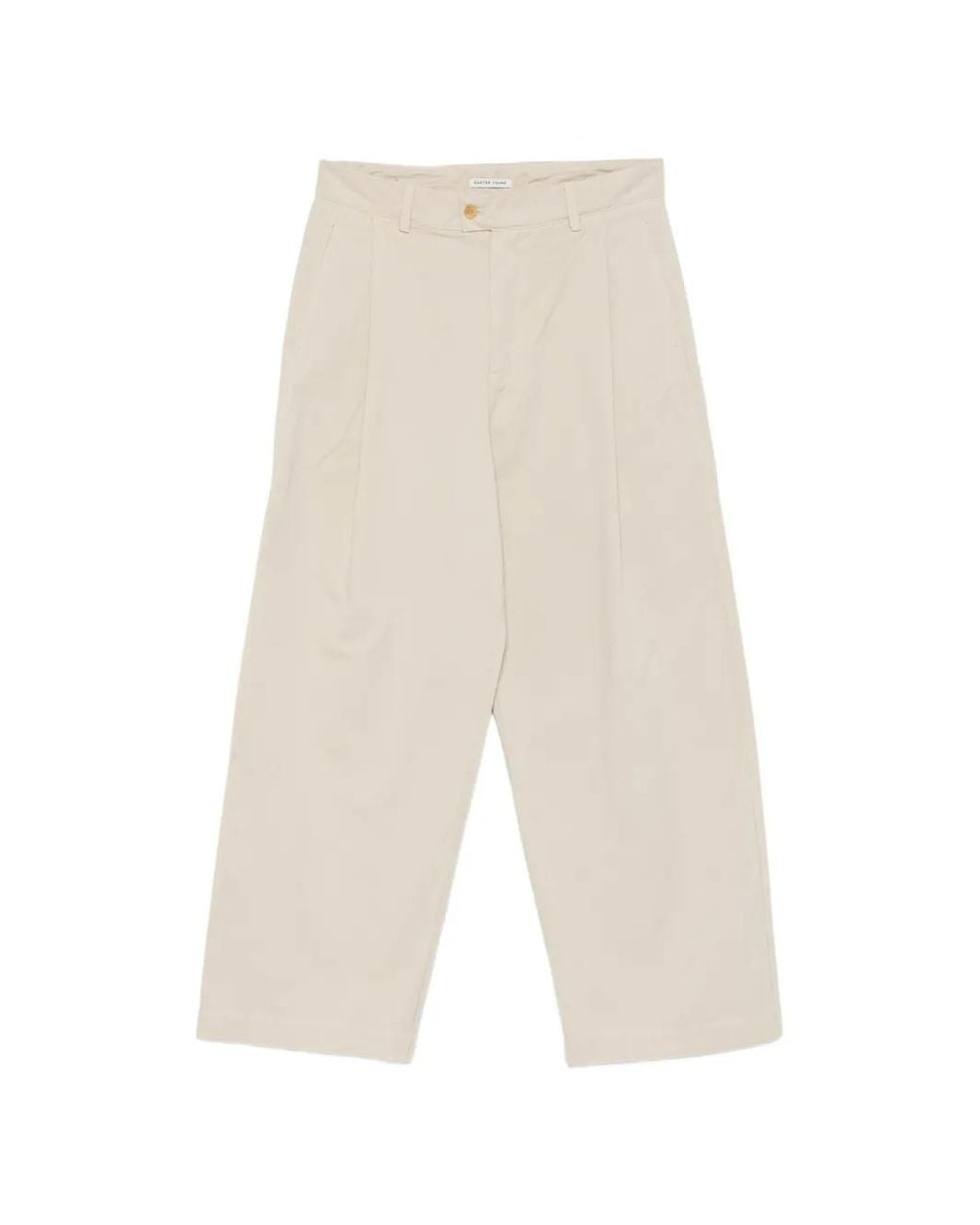 Carter Young White Straight Leg Trousers for men