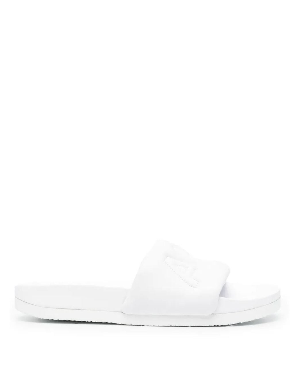 Ambush White Pantoletten Mit Gestepptem Logo