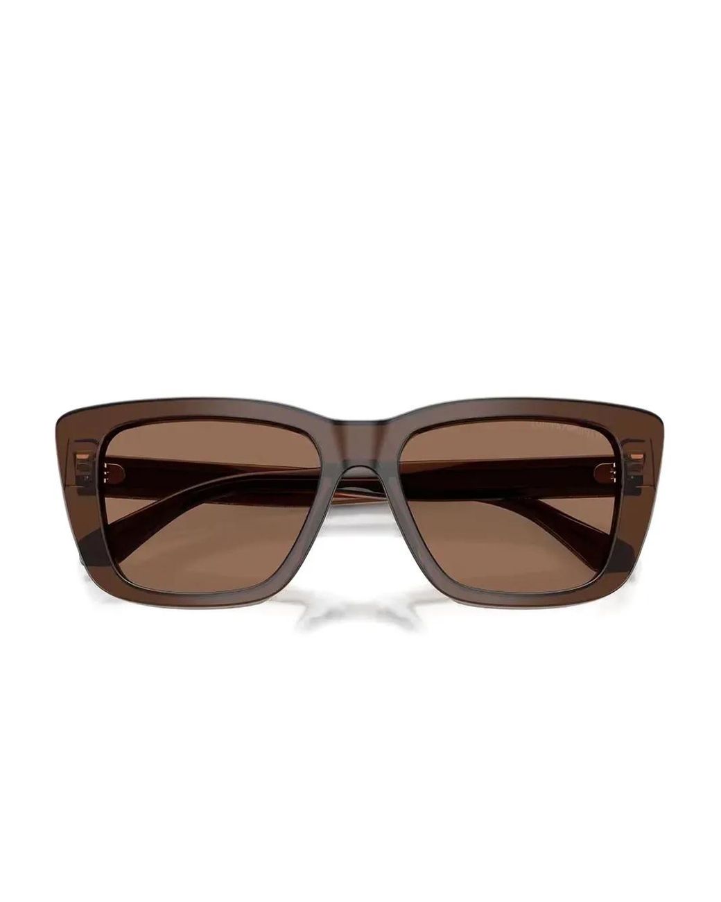 Emporio Armani Brown Rectangle-Frame Sunglasses