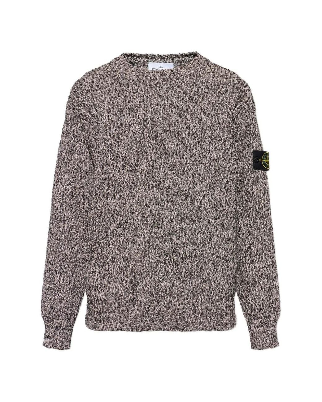 Stone Island Gray 5100025 Speckled Cotton Sweater for men