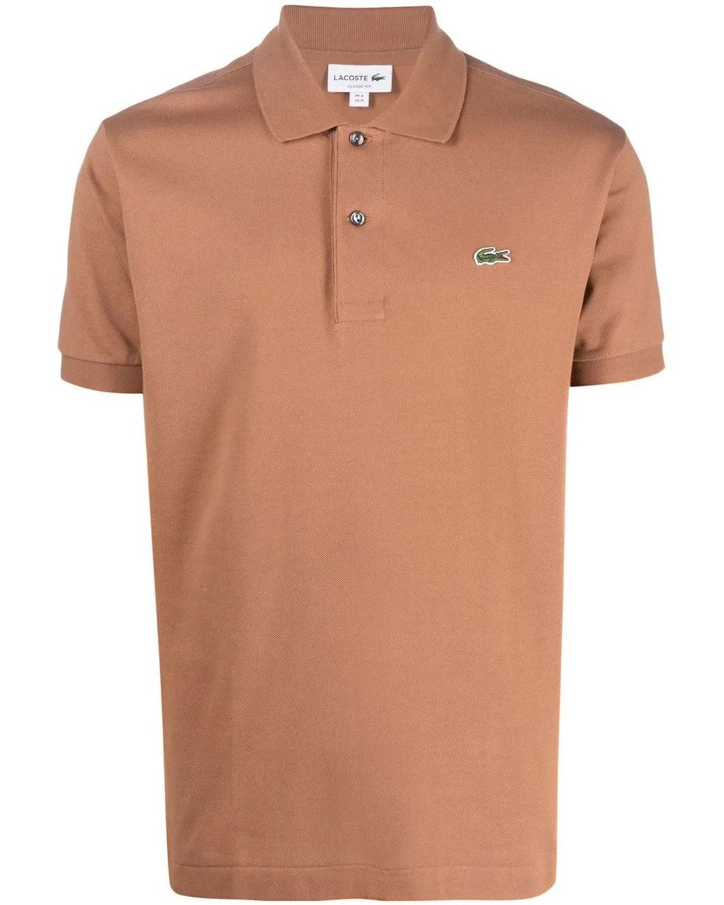 Lacoste Brown Logo-Patch Polo Shirt for men