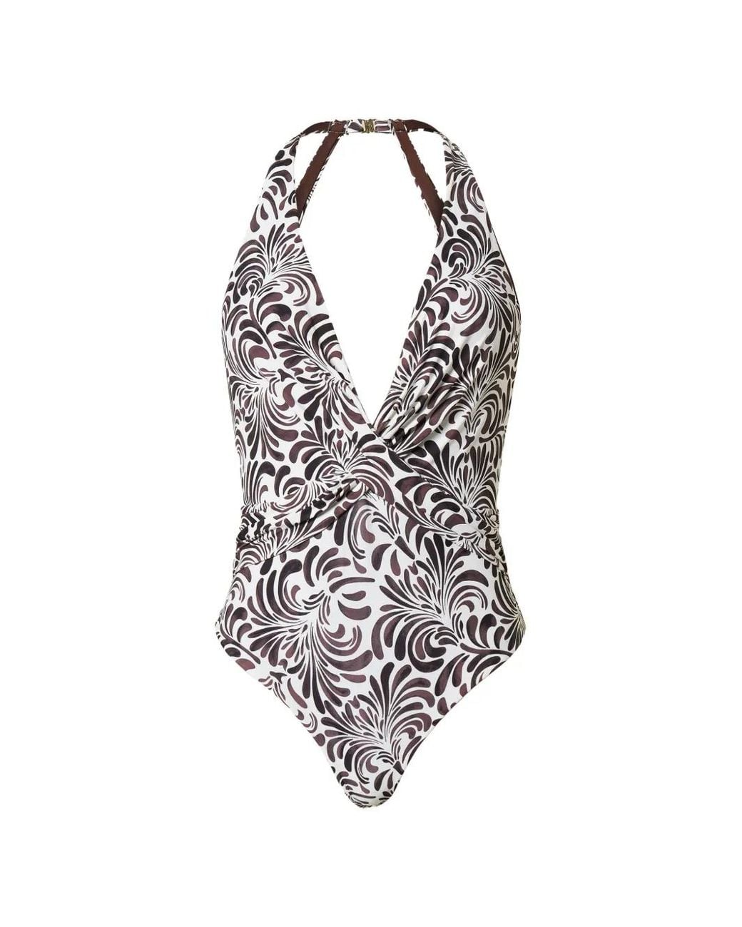 Twinset White Botanical-Print One-Piece Swimsuit