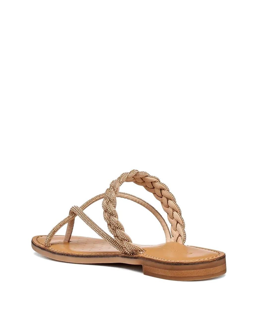 Geox Natural Maddalusia C Crystal-Embellished Braided Sandals