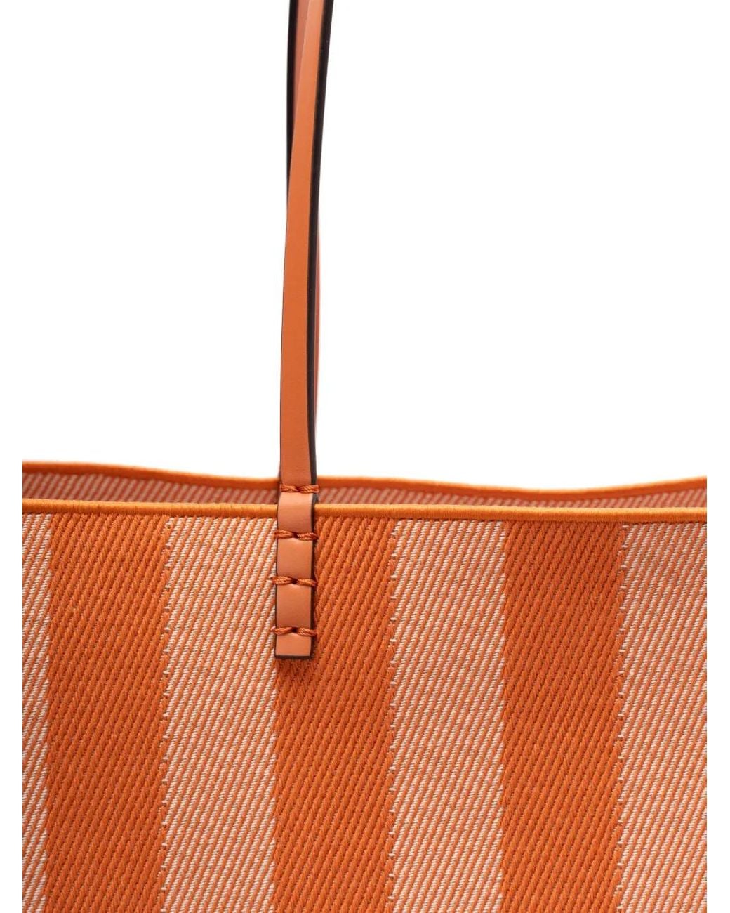 Fendi Orange Grand Sac Porté Épaule Roll À Rayures