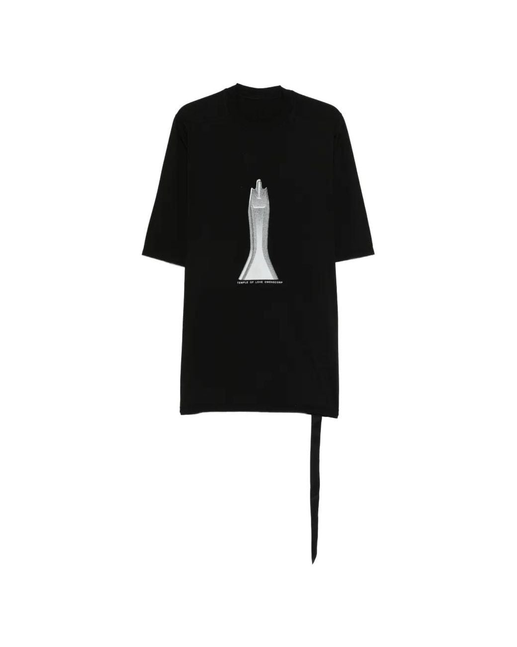 Rick Owens Black T-Shirt Jumbo À Imprimé Graphique for men