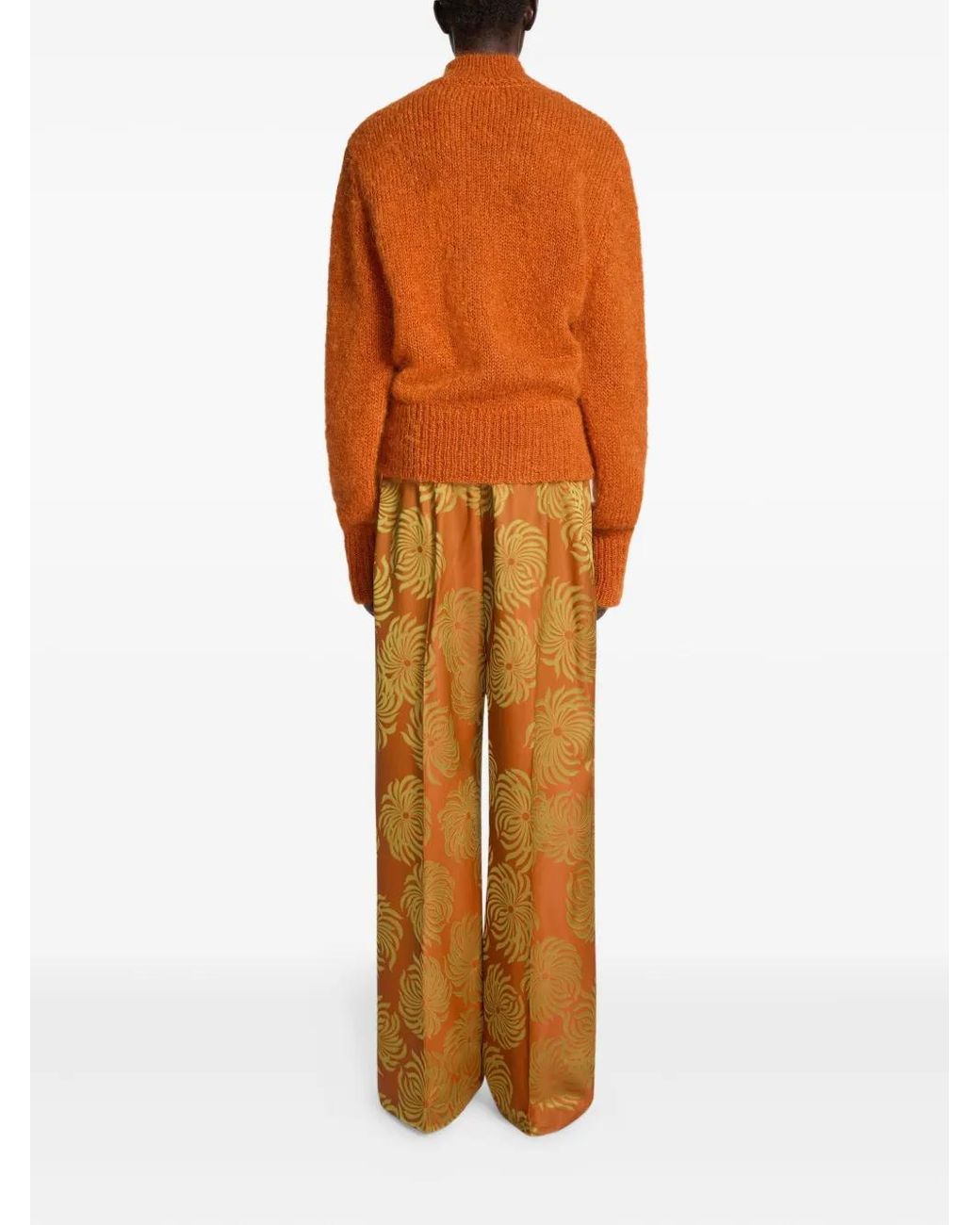 Dries Van Noten Orange Roll-Neck Sweater