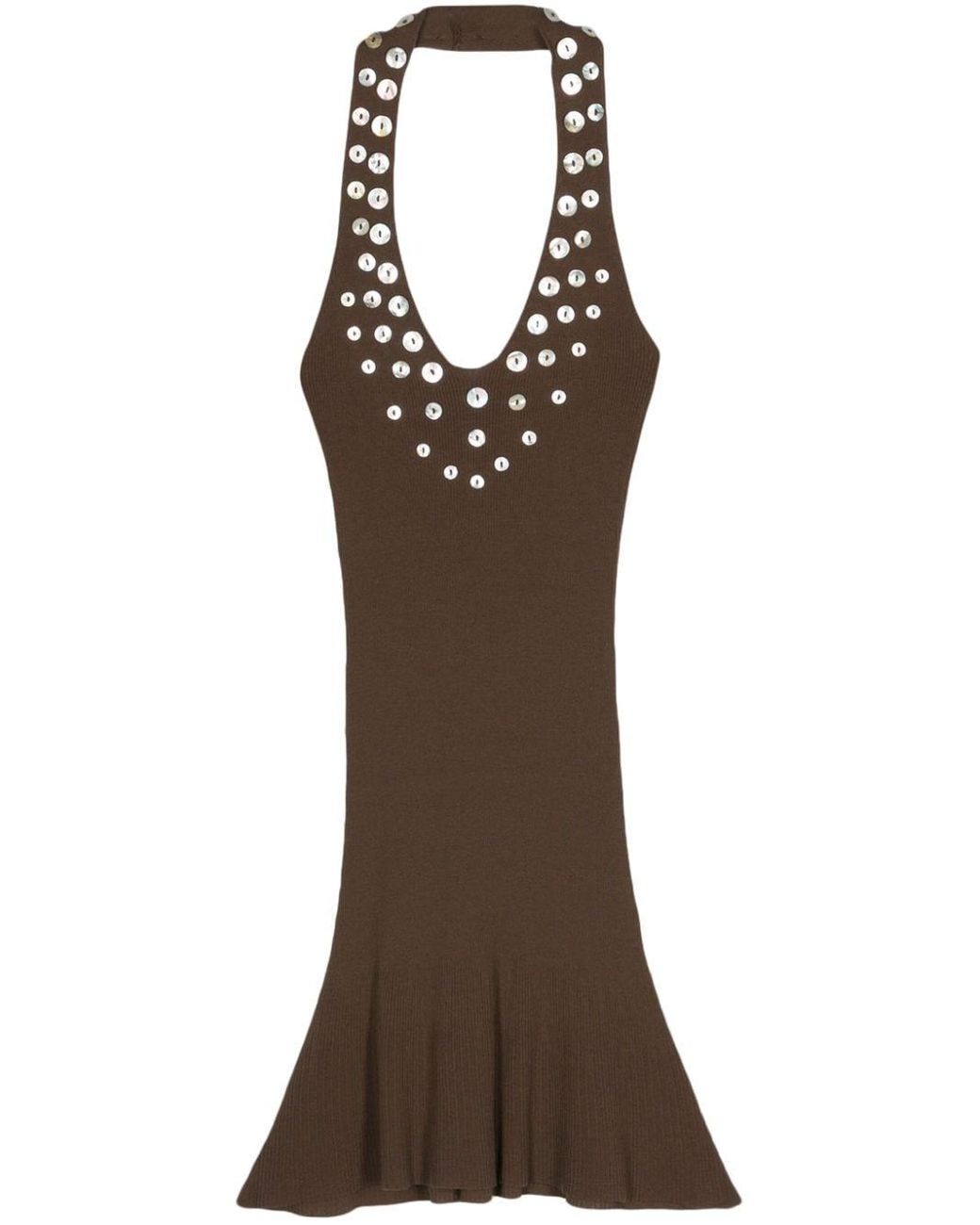 Paloma Wool Button-Detailed Mini Dress in Brown | Lyst