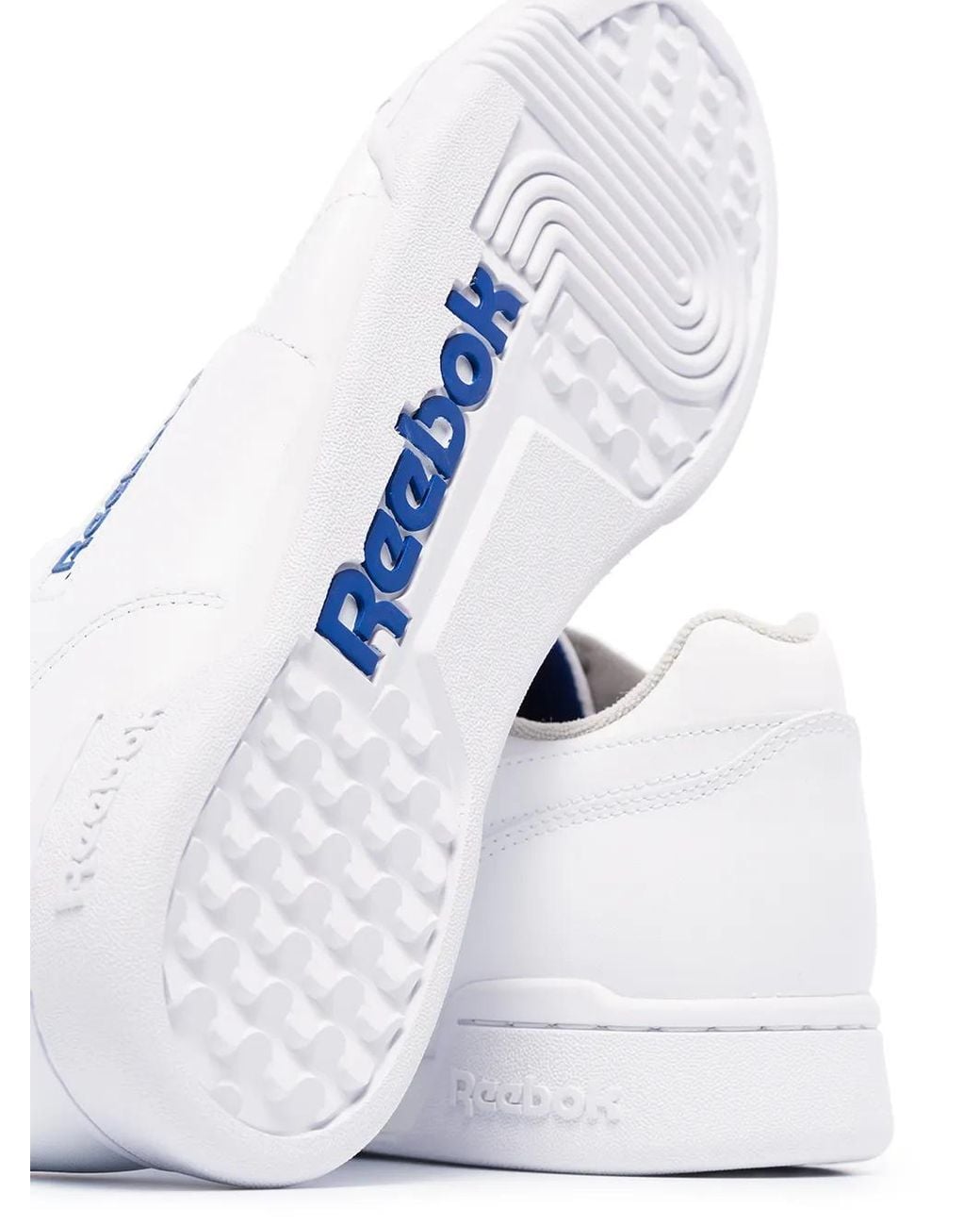 Reebok White Workout Plus Low-Top Sneakers