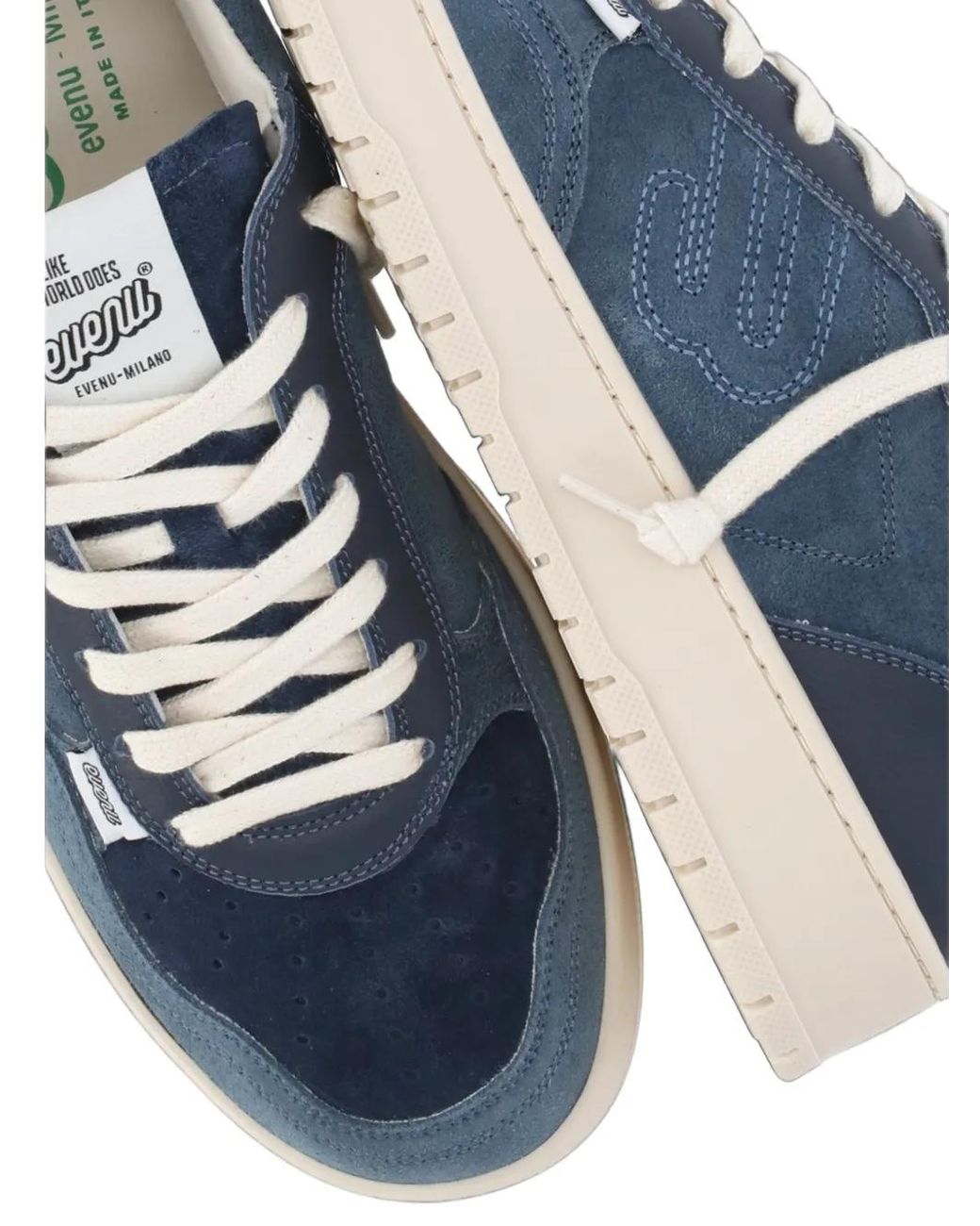 Evenuel Blue Logo-Embroidered Panelled Sneakers for men