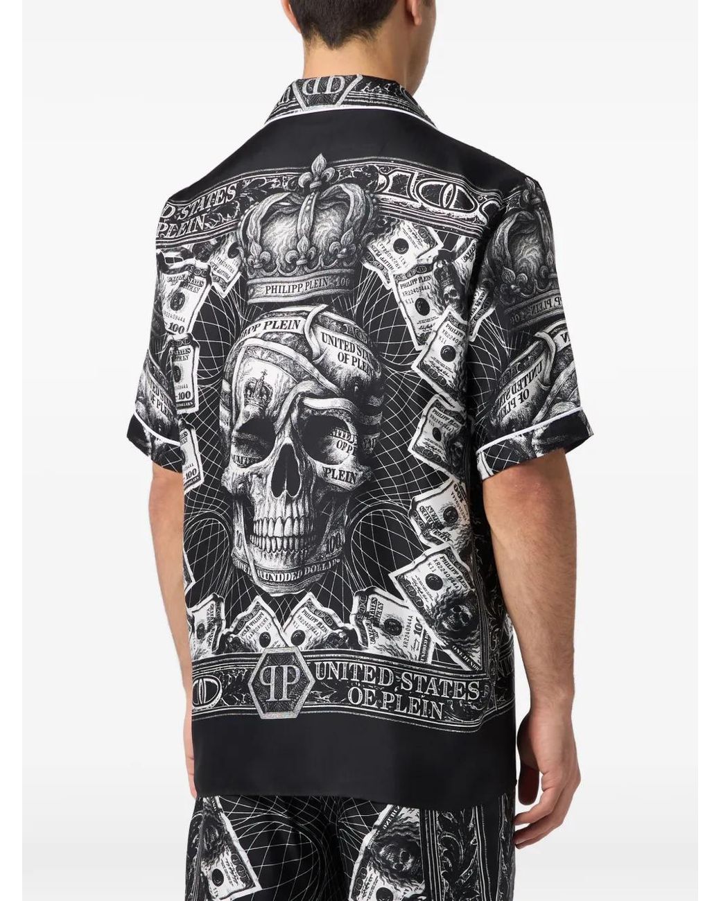 Philipp Plein Black Chemise À Imprimé Tête De Mort for men