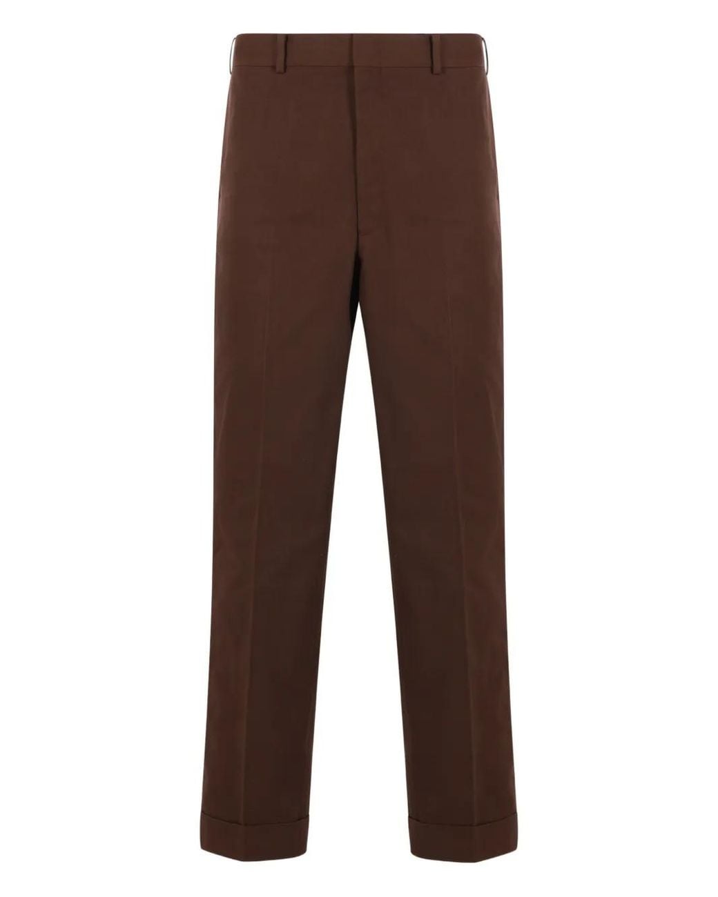 J.Press Brown Back-Buckle Trousers for men