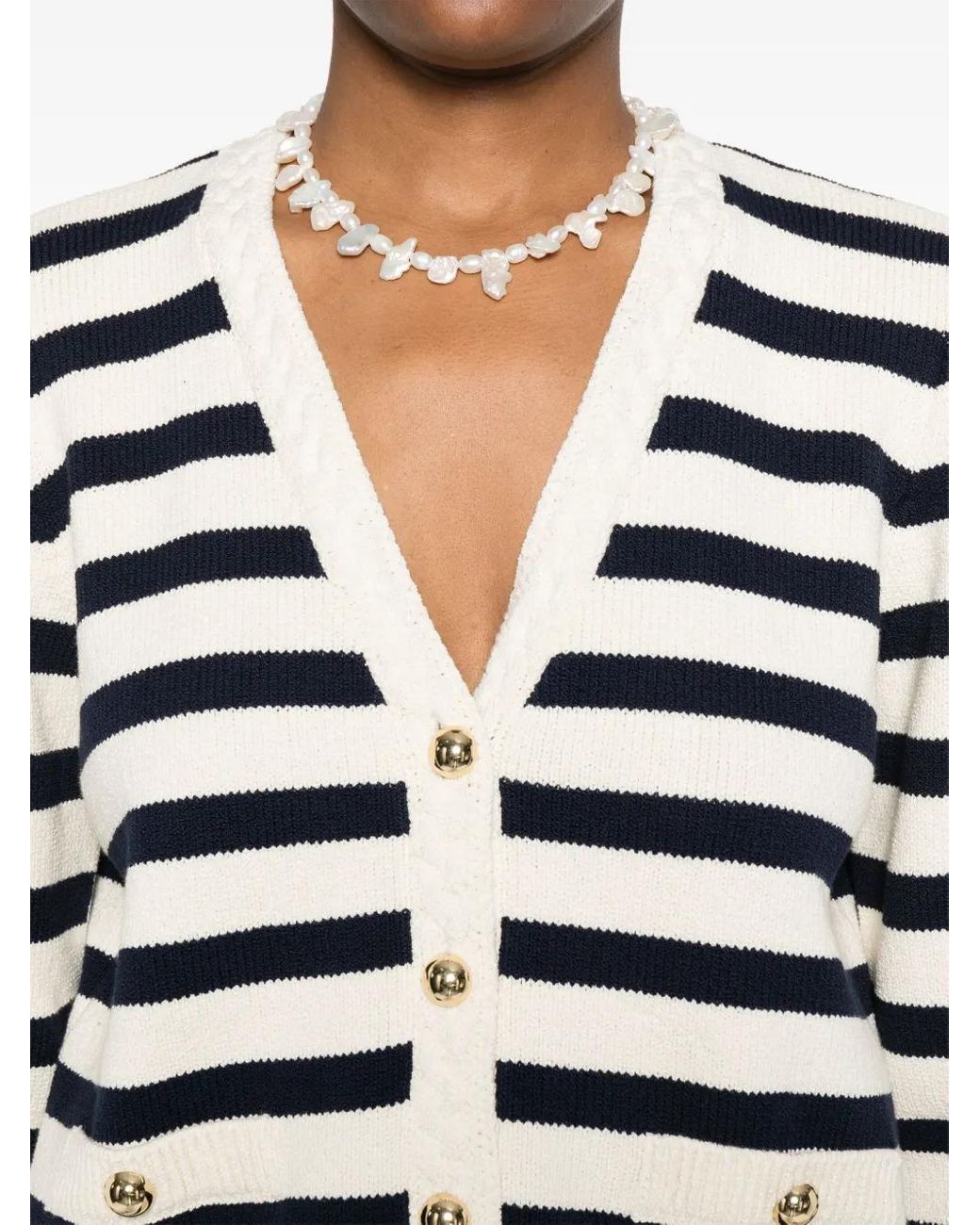 FRAME White Striped Cardigan