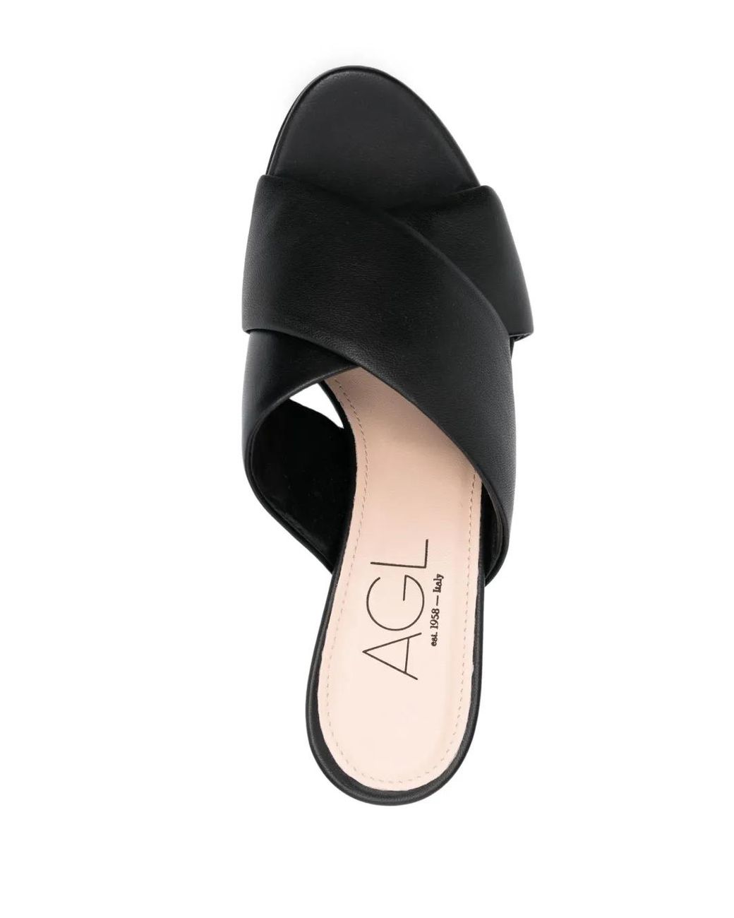 Agl Attilio Giusti Leombruni Black Crossover-Strap Leather Sandals