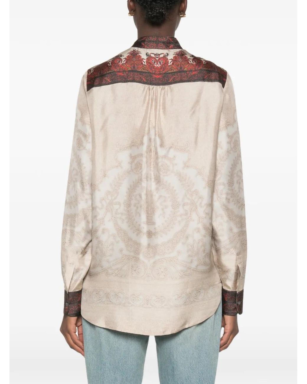Pierre Louis Mascia Pink Paisley-Print Silk Shirt
