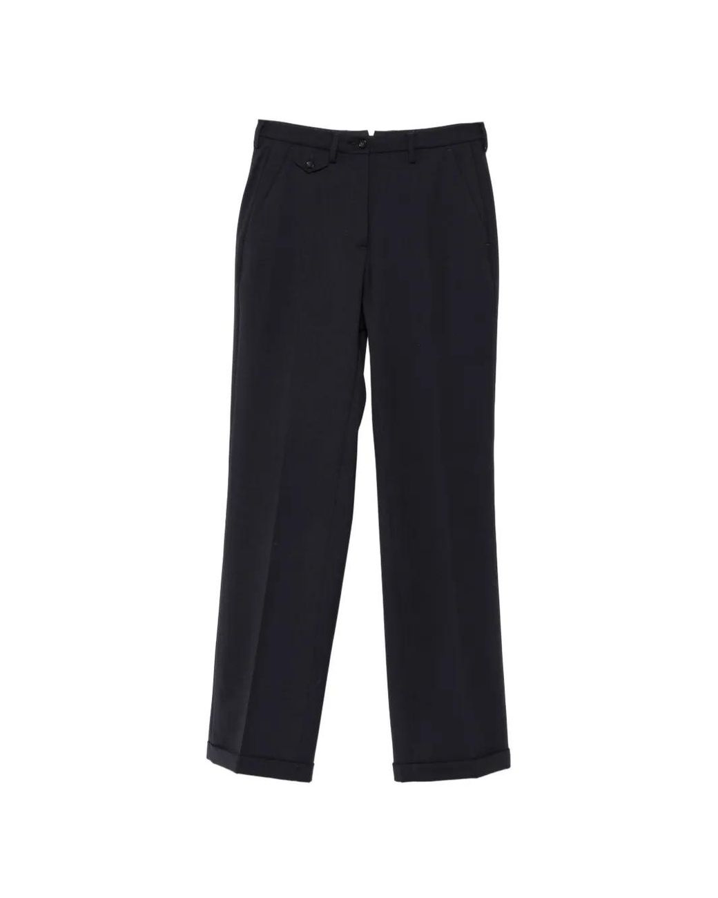 Seventy Blue Pressed-Crease Tailored Trousers
