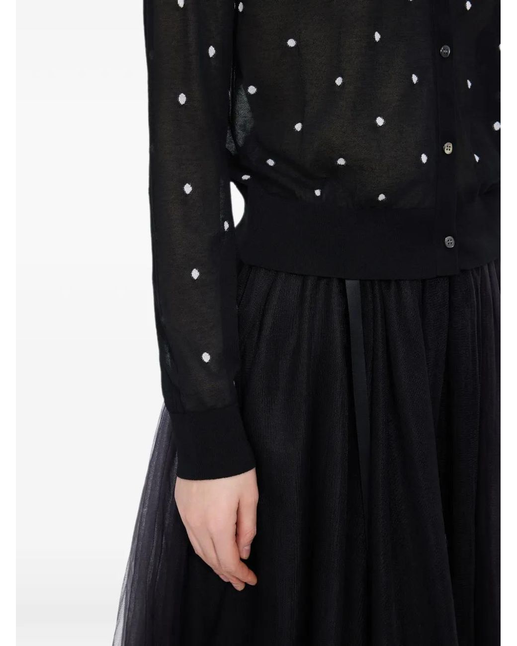JNBY Black Polka-Dot Cardigan