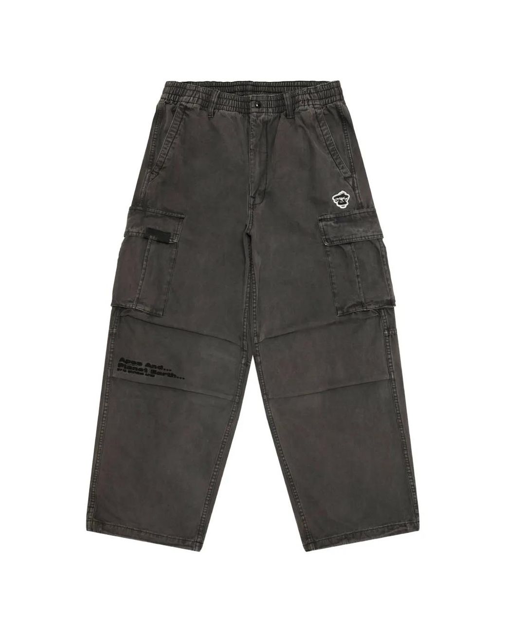 Aape By A Bathing Ape Gray Logo-Patch Cargo Trousers for men