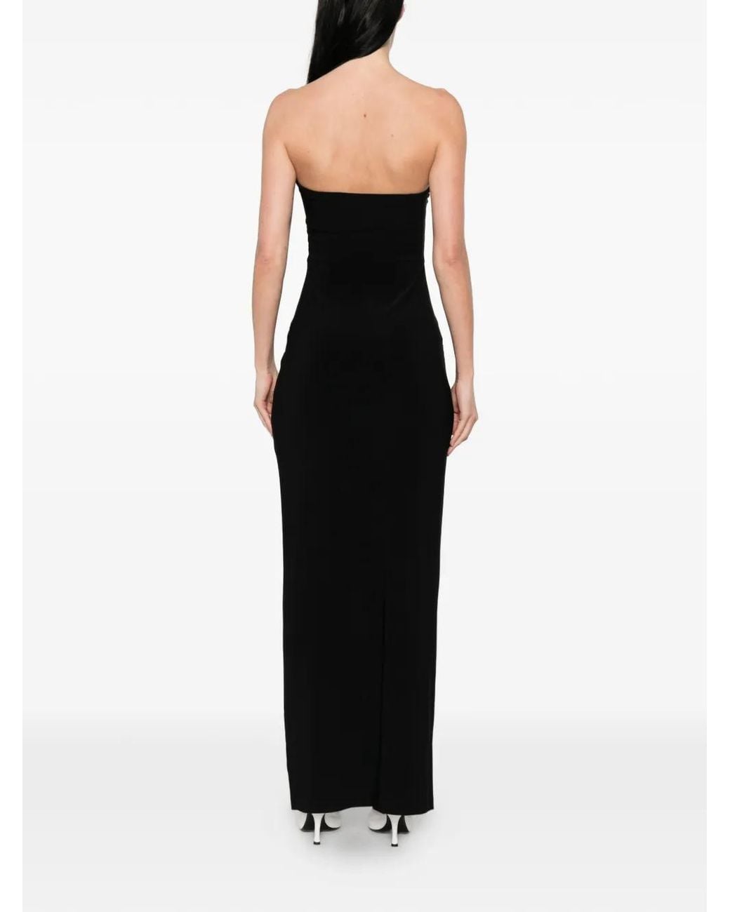 Norma Kamali Black Strapless Long Dress