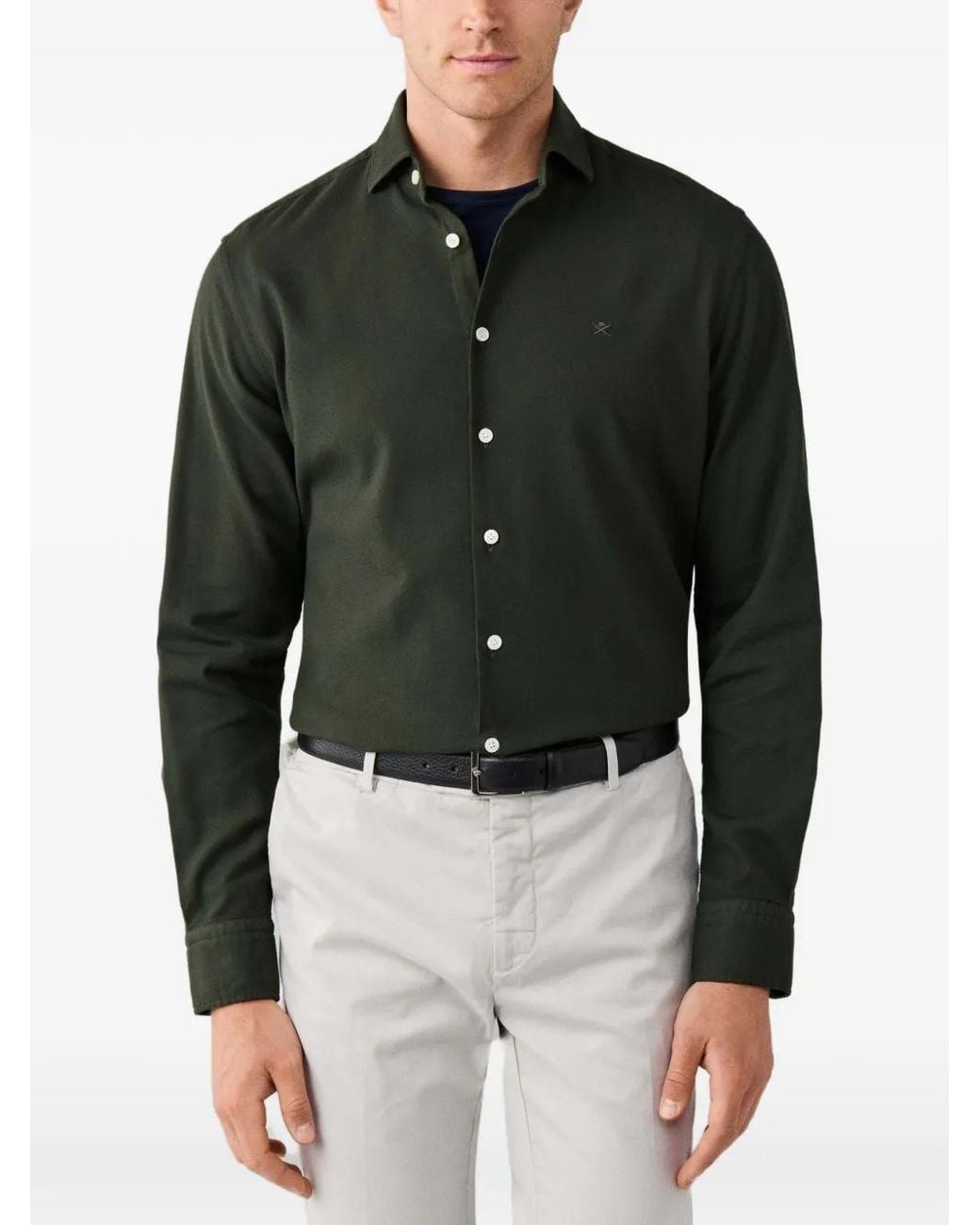 Hackett Black Giro Inglese Long-Sleeve Shirt for men