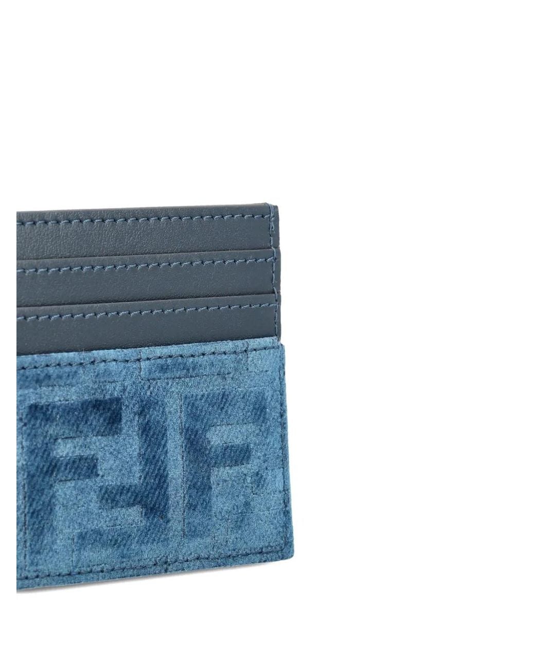 Fendi Blue Logo Card Holder