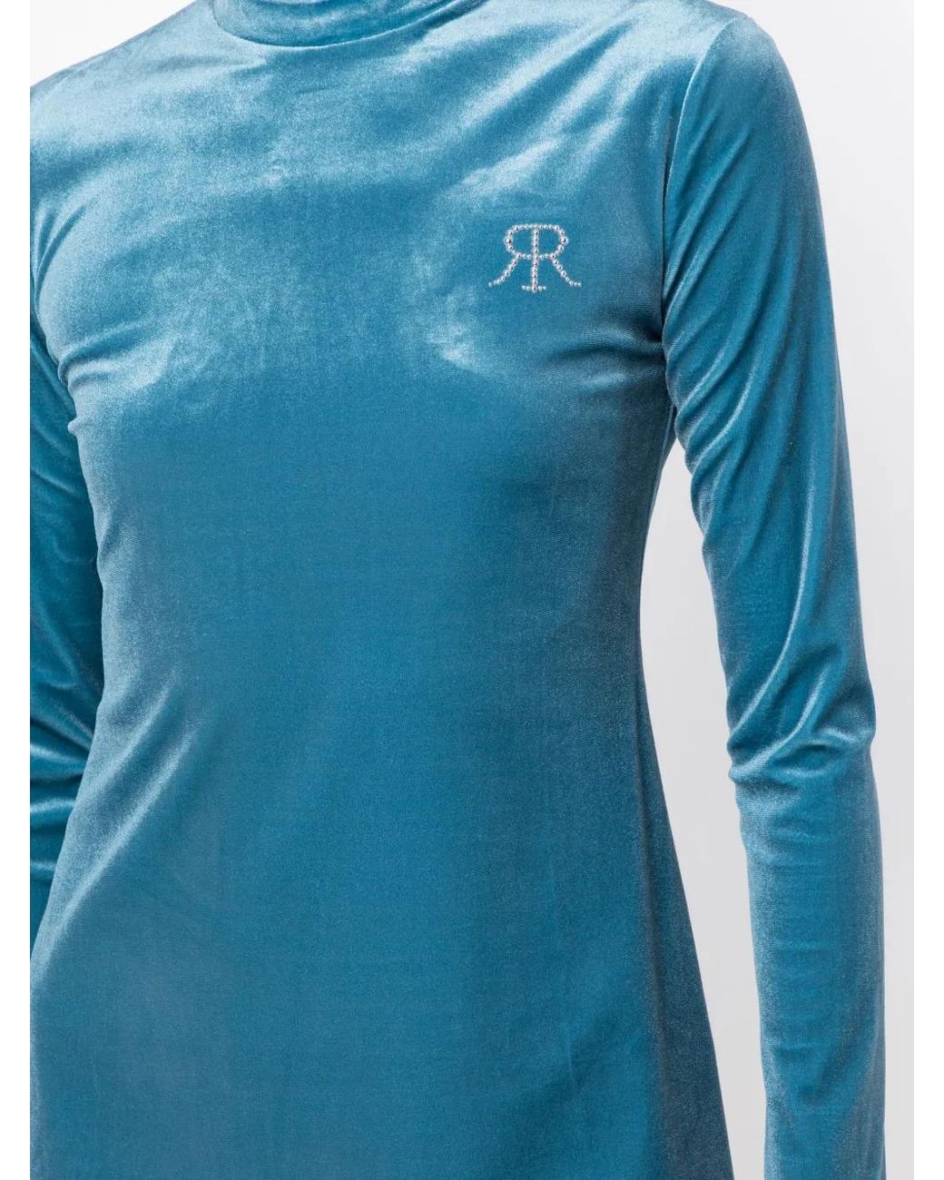 ROKH Blue Long Sleeves Stretched Dress