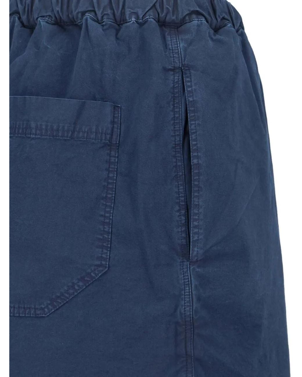 RANRA Blue Keel Logo-Detail Shorts for men