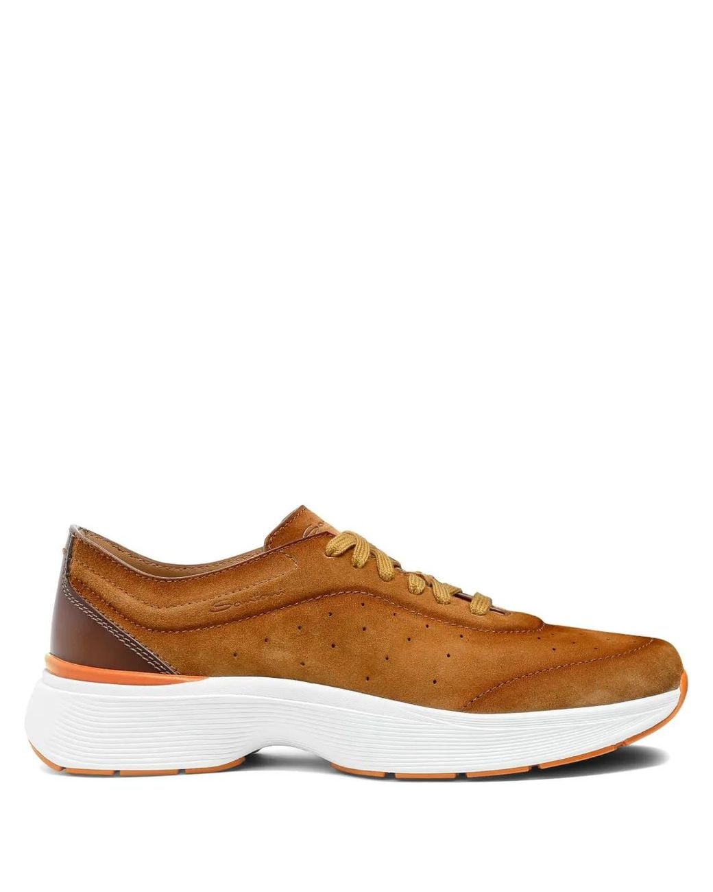 Santoni Hellbraune Easy Bounce Sneakers Für Herren Aus Wildleder Und Leder in Brown für Herren