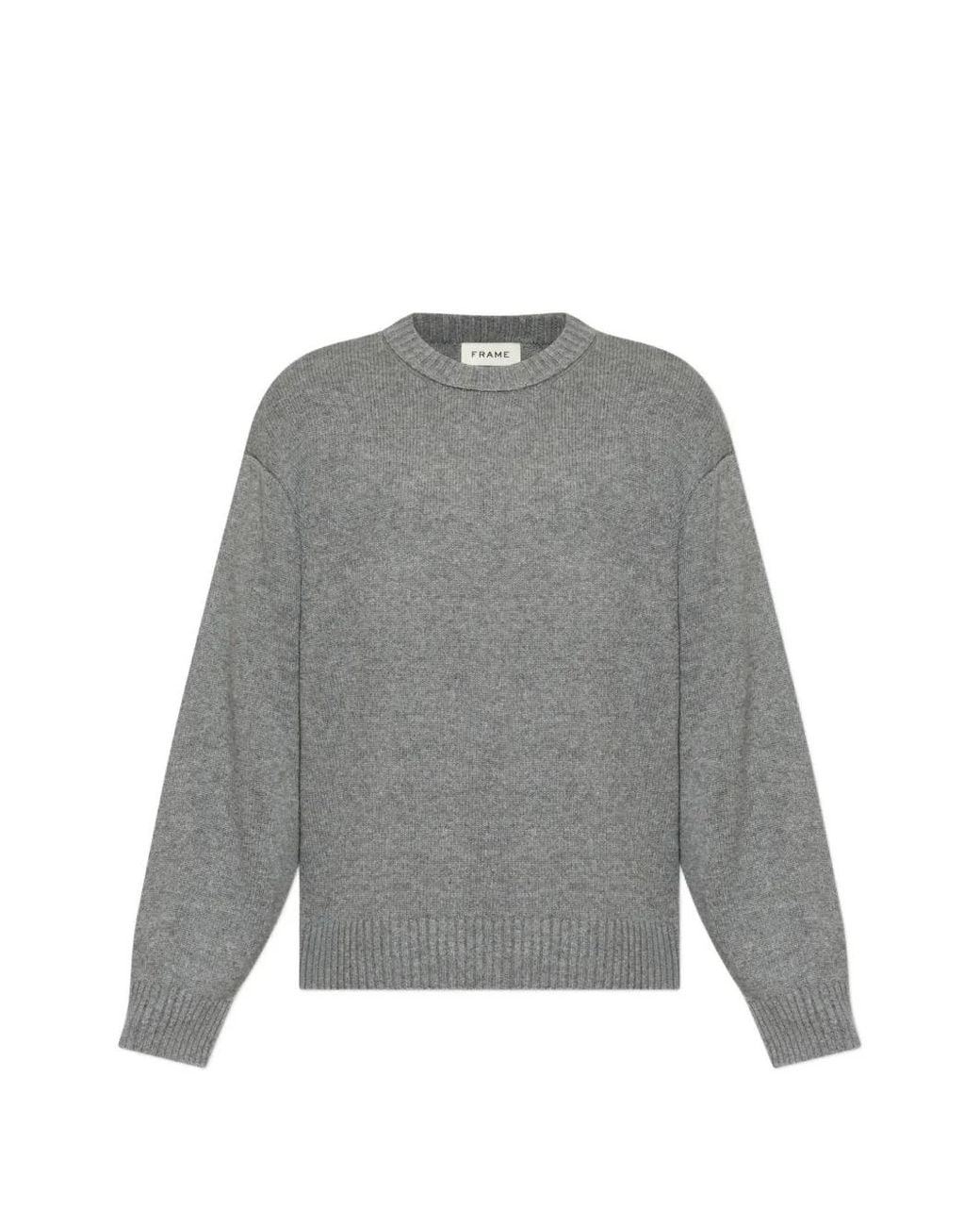FRAME Gray Crew-Neck Cashmere Sweater for men