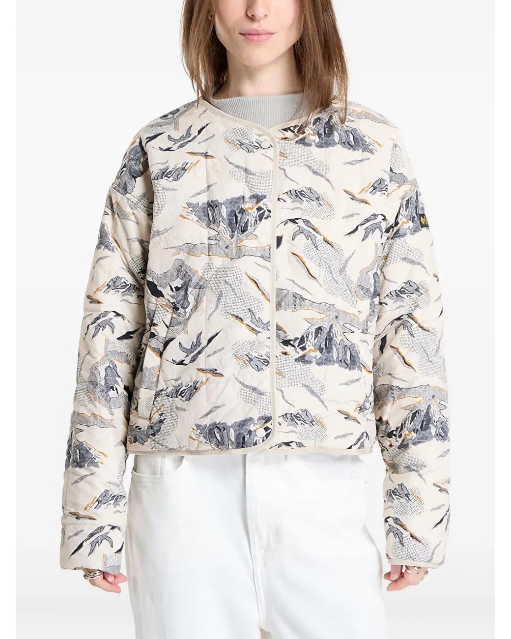 Columbia White High Cascades Patterned Jacket