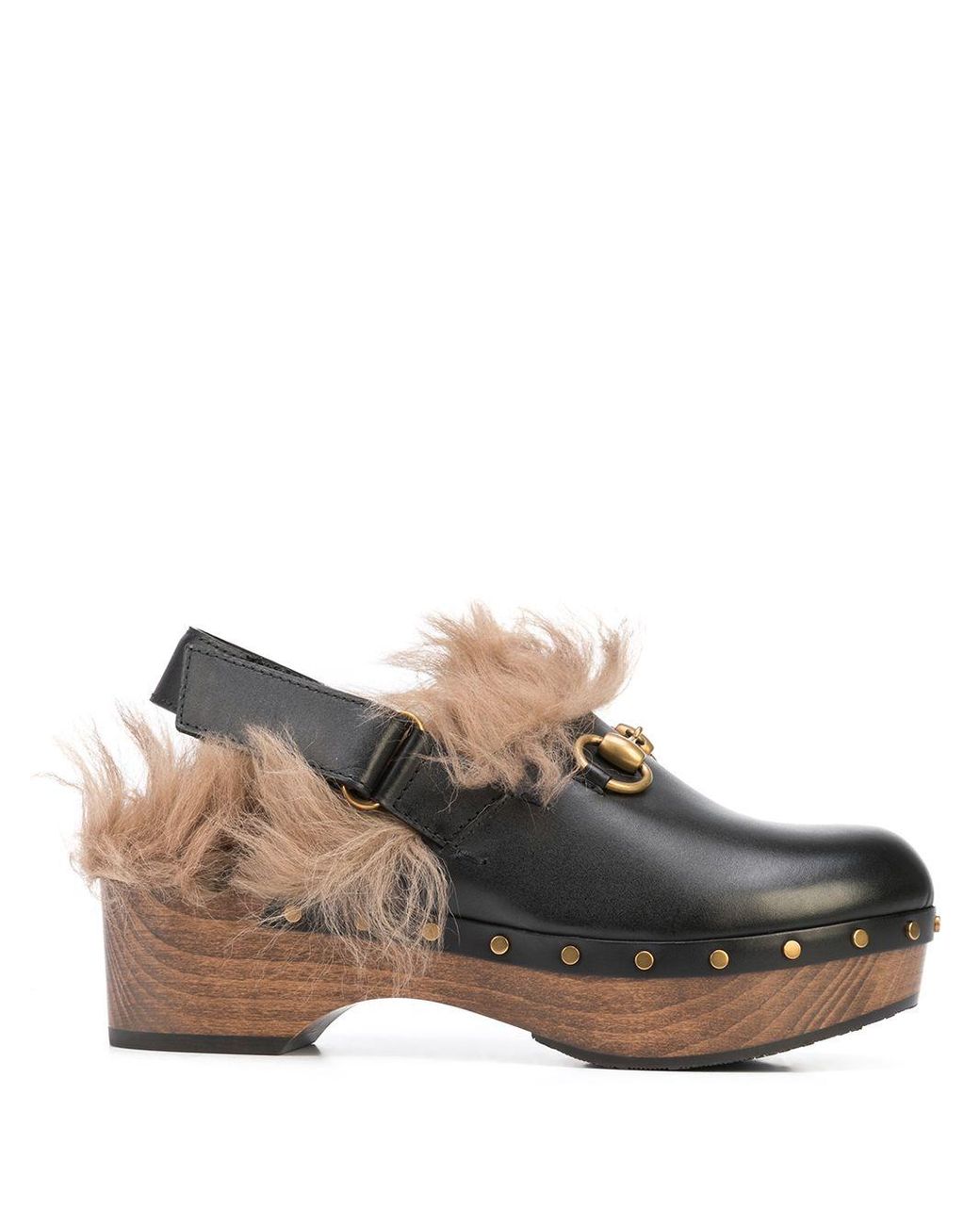 gucci clogs fur