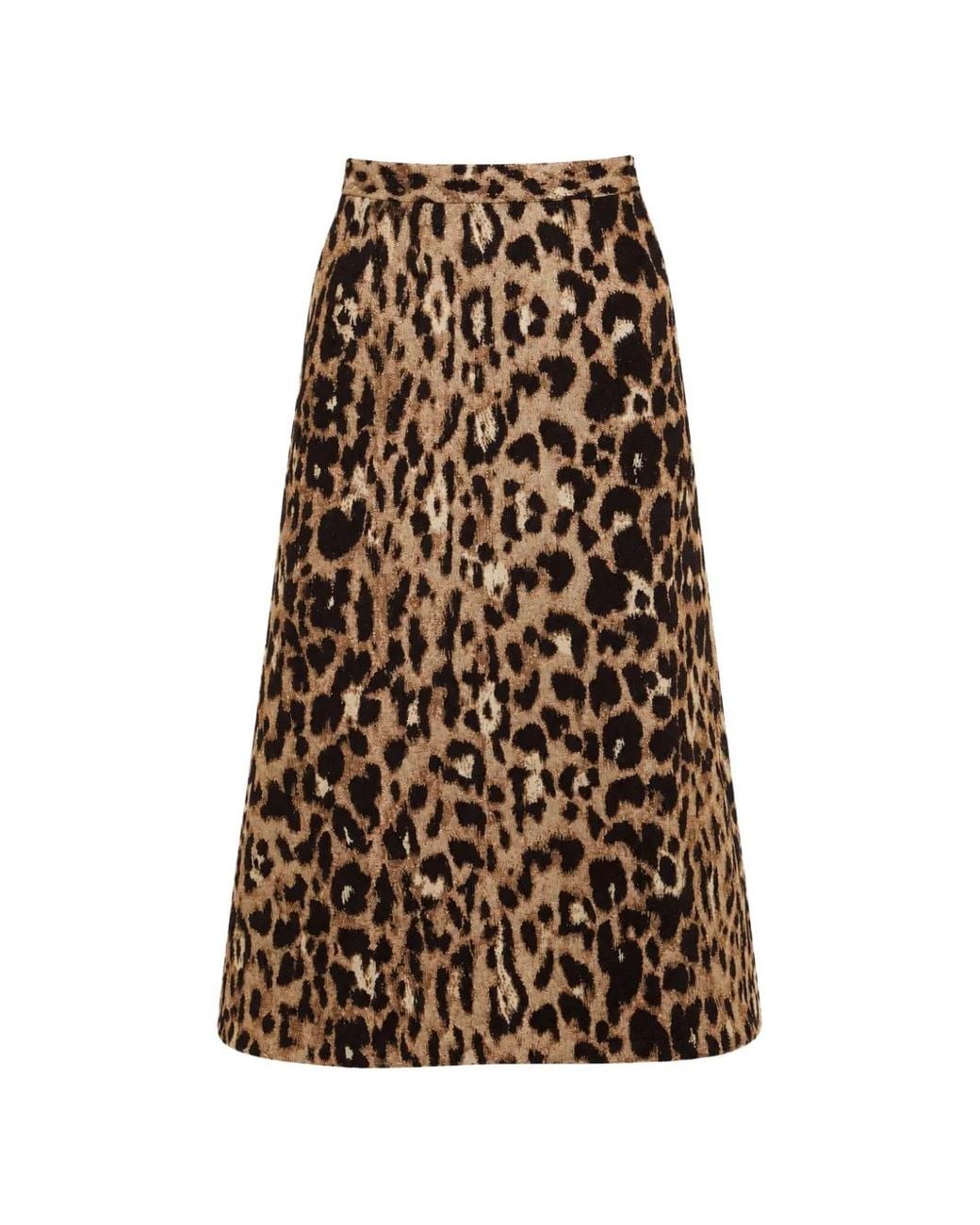 Temperley London Natural Amara Leopard-Print Midi Skirt