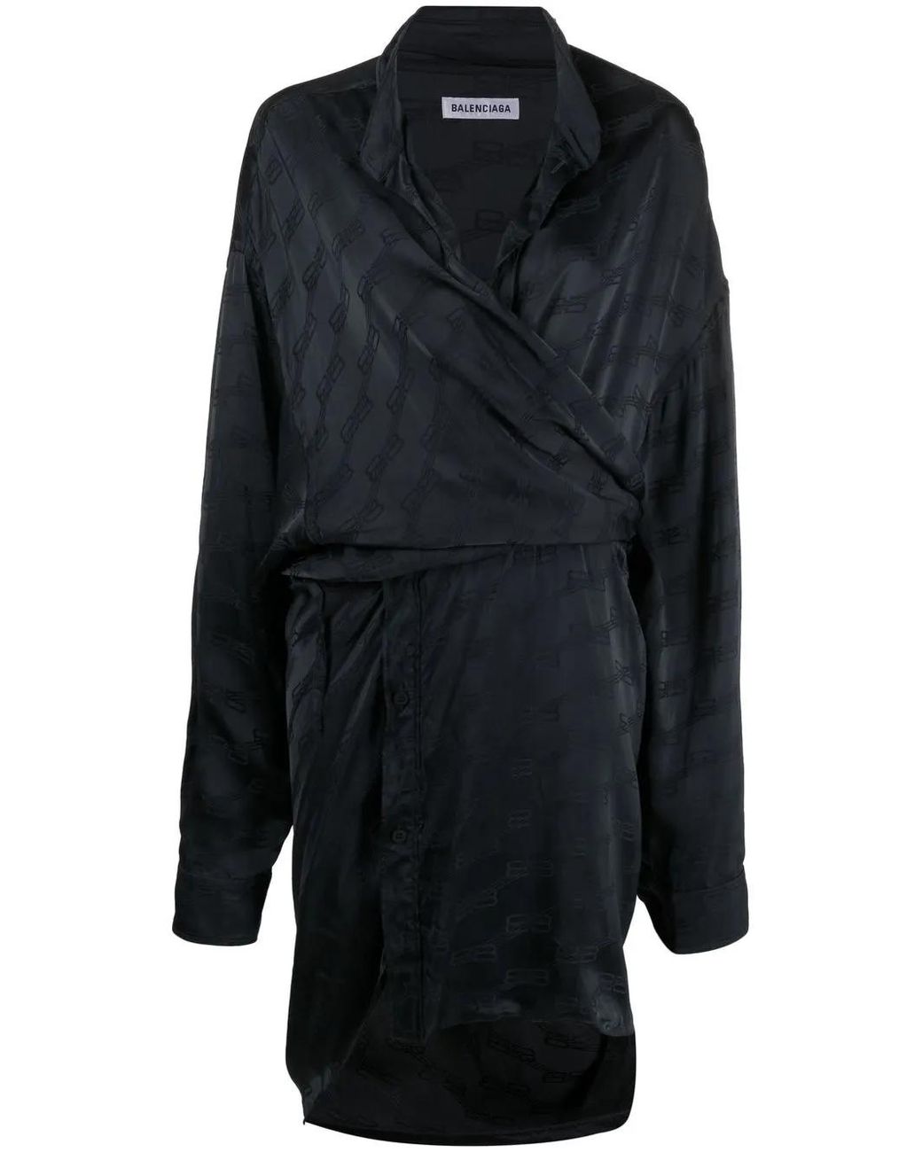 Balenciaga Blue Bb Monogram Wrap Dress