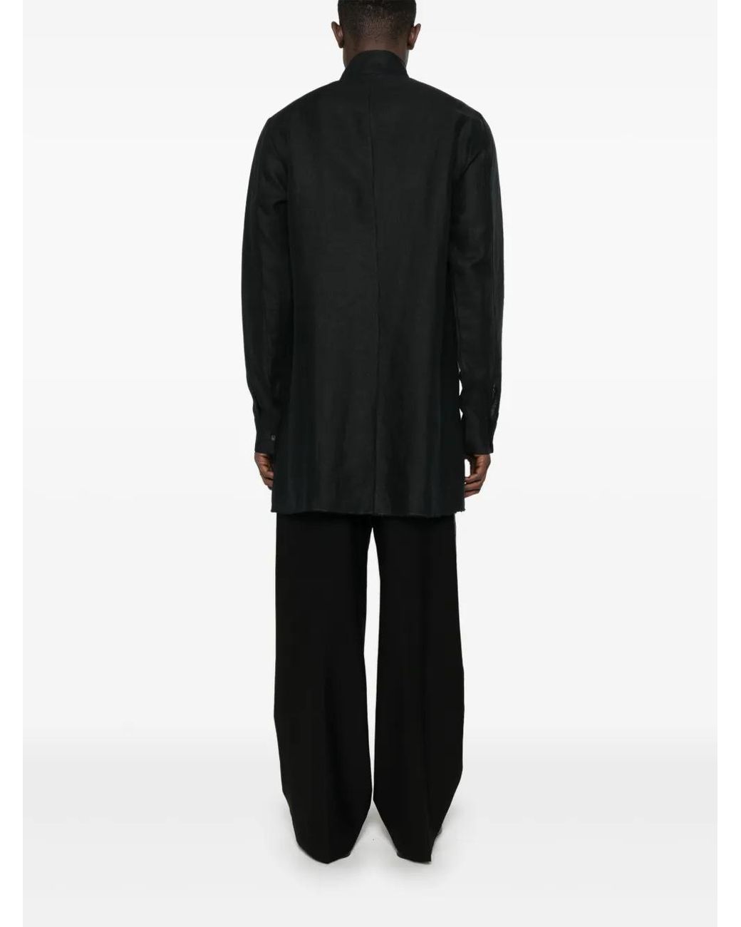 Label Under Construction Black Linen Shirt for men