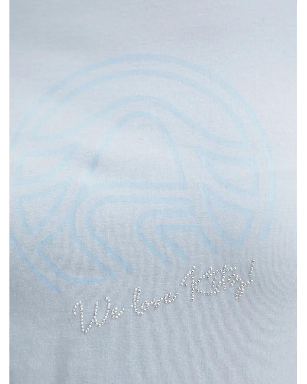 Sportalm Blue Crystal-Embellished Logo-Print T-Shirt