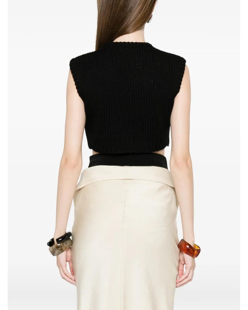 Top De Canalé Con Cremallera Max Mara de color Black