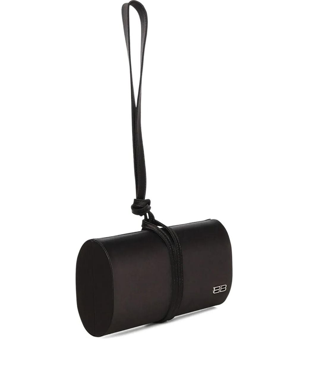 Balenciaga Black Pochette Bb En Satin