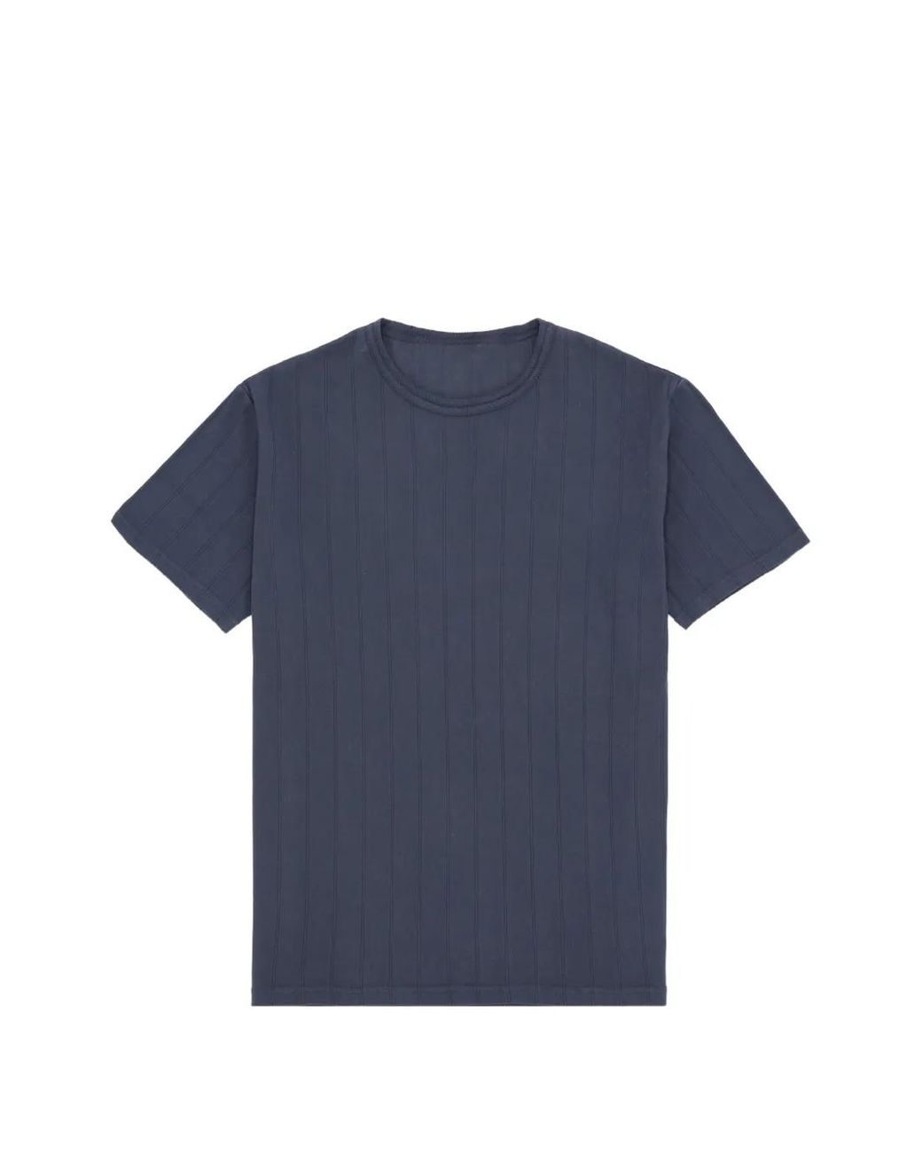 Fortela Blue Tambourine Ribbed Crew-Neck T-Shirt for men