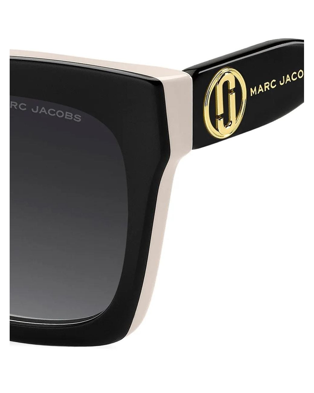 Marc Jacobs Black Logo-Plaque Square-Frame Sunglasses