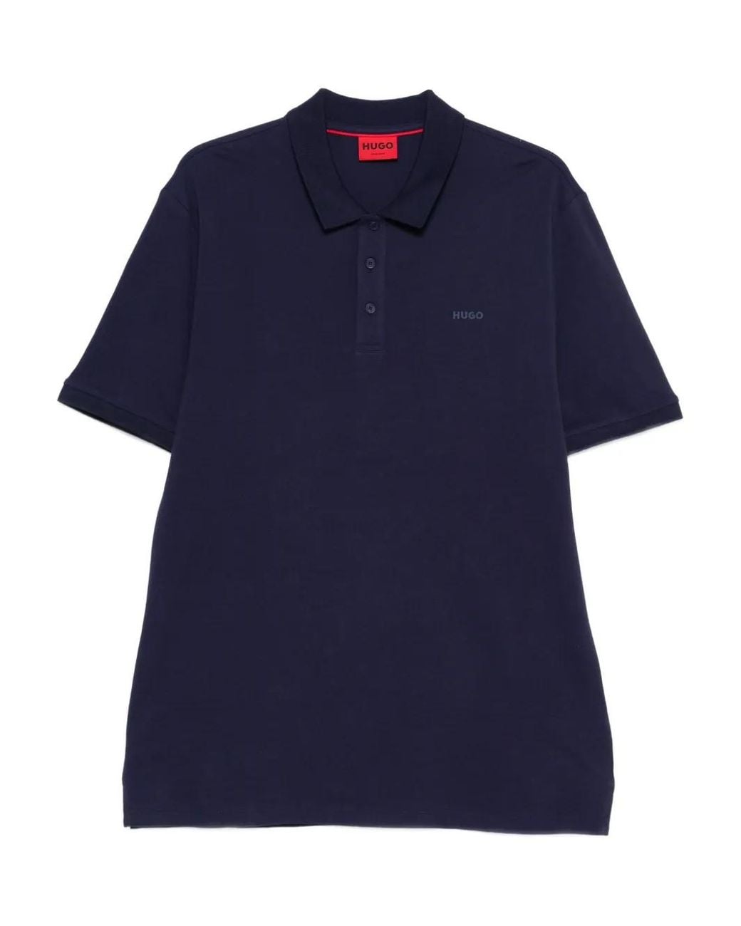 HUGO Blue Donos Logo-Detail Polo Shirt for men